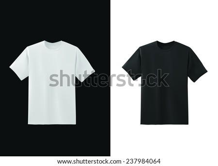White and black t-shirt template collection, vector eps10 illustration