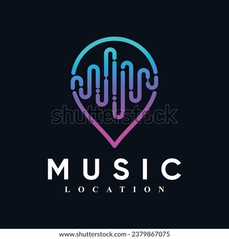 Music logo design with modern concept Premium Vector