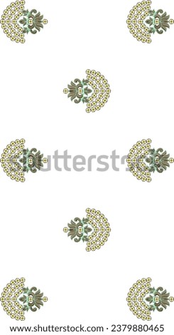 Embroidery Motif Textile Print Design For Mughal Art Manually Illustration
