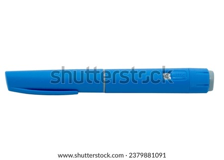 Semaglutide auto injector pen isolated on white background  Royalty-Free Stock Photo #2379881091
