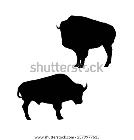 Vector Illustration of Bison Silhouette