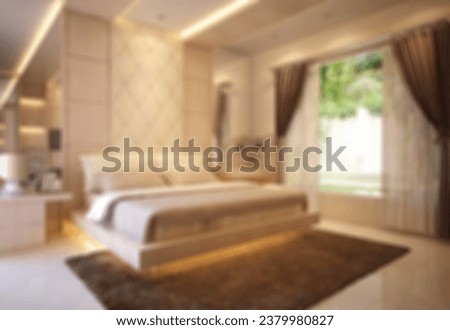 Defocused and Blur Photo of Lavish and Stunning Master Bedroom Interior Design