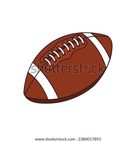 Kids drawing Cartoon Vector illustration rugby ball Isolated in doodle style Royalty-Free Stock Photo #2380017893