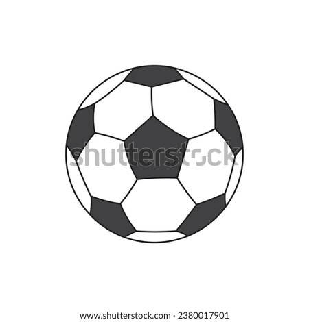 Kids drawing Cartoon Vector illustration soccer ball Isolated in doodle style Royalty-Free Stock Photo #2380017901