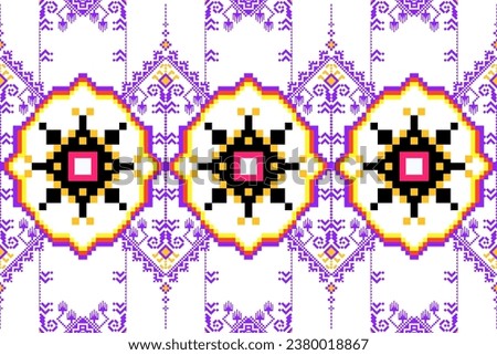 lace pattern fabric,Set of patterns. Ethnic, geometric and floral pattern designs used for weaving, tapestry, wallpaper, purple ,clothing, fabric, embroidery style illustration, abstract pixel art.