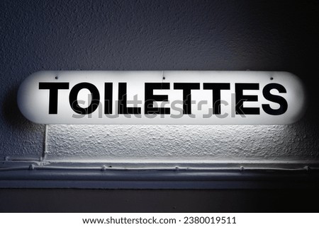 a glowing toilet sign in one of the bars