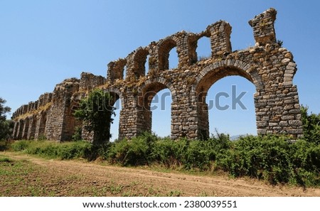 A view from the Ancient Aqueduct in Milas, Turkey Royalty-Free Stock Photo #2380039551