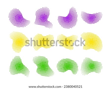 Abstract Blob Shape Halftone Collection Royalty-Free Stock Photo #2380040521