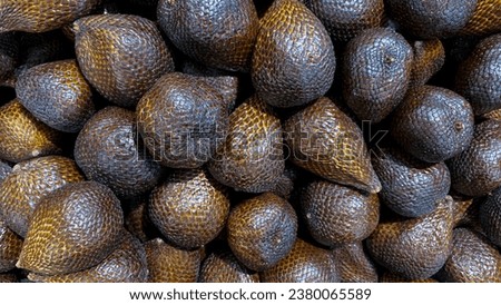 Pile of snake fruits at the traditional market