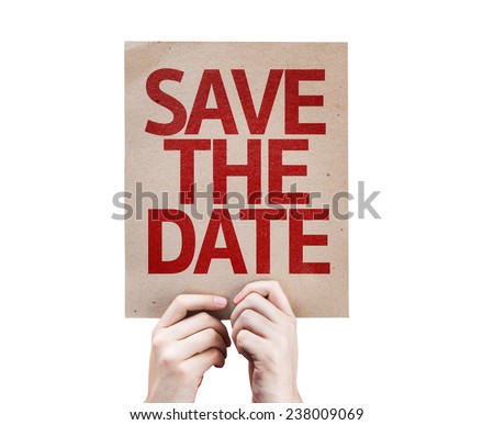 Save The Date card isolated on white background Royalty-Free Stock Photo #238009069