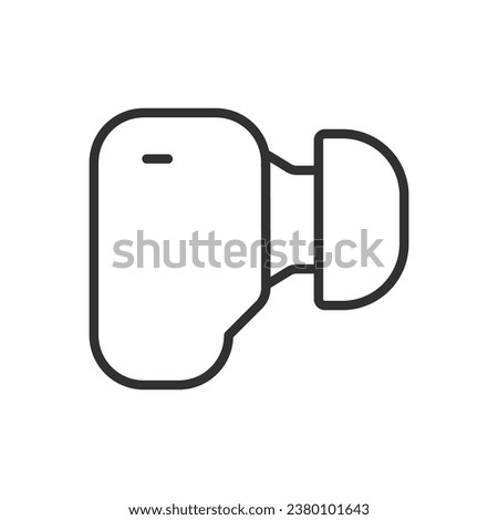 In-the-Canal, in-the-ear hearing aid, linear icon, earpiece, ITE, ITC. Line with editable stroke Royalty-Free Stock Photo #2380101643