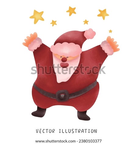 Hand Drawn Santa Claus and Festive Christmas Illustration
