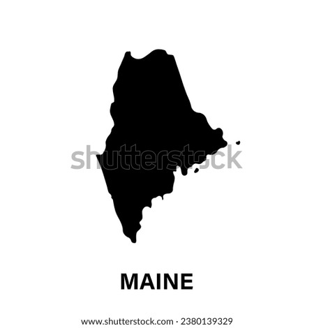 Maine state map silhouette icon Royalty-Free Stock Photo #2380139329
