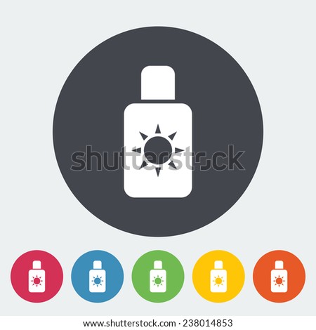 Sunscreen. Single flat icon on the circle.  illustration.