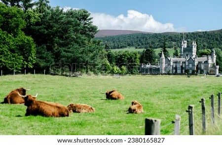 Balmoral Royal castle estate pictures. Summer. Highlands. Scotland. 