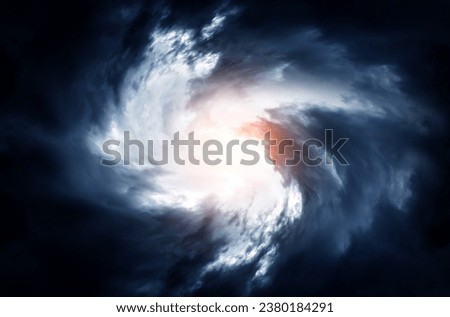 Blurred Whirlwind in the Dramatic Stormy Clouds Royalty-Free Stock Photo #2380184291