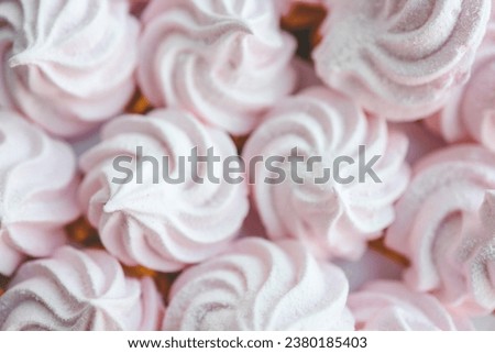 Colorful marshmallows background with copy space. Top view