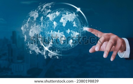 Business people experience global networking and customer connections. Business technology, businessman showing global network data customer connection