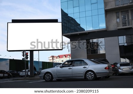 Empty signboard in city. Mock-up for design