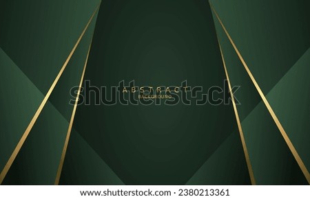 dark green and gold lines luxury premium background.