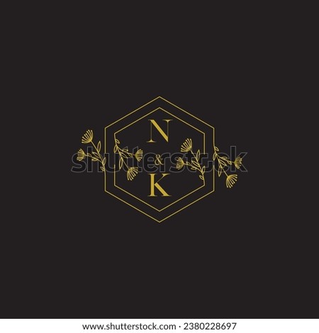 NK elegant wedding initial logo in high quality professional design that will print well across any print media