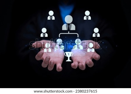 Business management to compete for business leadership and marketing can be done by one's own hands. Royalty-Free Stock Photo #2380237615