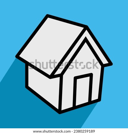 simple outline house, white background, vector illustration 