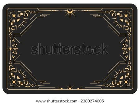 The reverse side of a tarot cards batch, magic frame with elegant pattern, esoteric and mystic border, vector Royalty-Free Stock Photo #2380274605