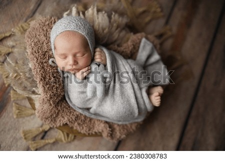Newborn baby boy photo shoot Royalty-Free Stock Photo #2380308783