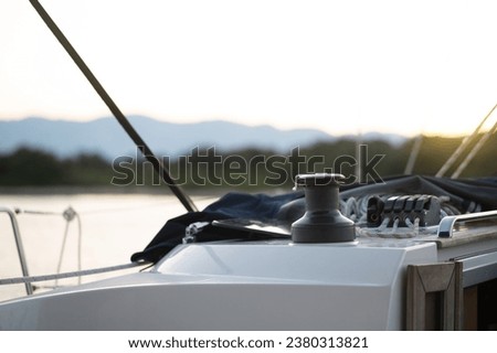 Close up picture of a sailing yacht part
