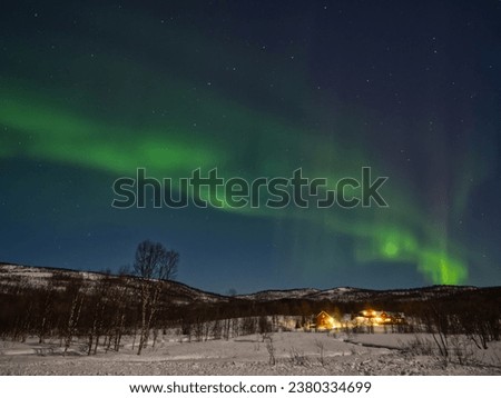 Beautiful Aurora Borealis in northern Norwegian near Finnsnes. Taken in winter 2022