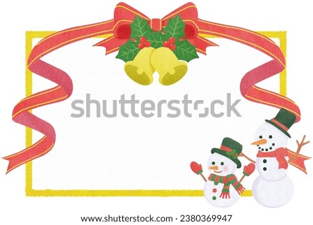 Blank Christmas card design template with snowman