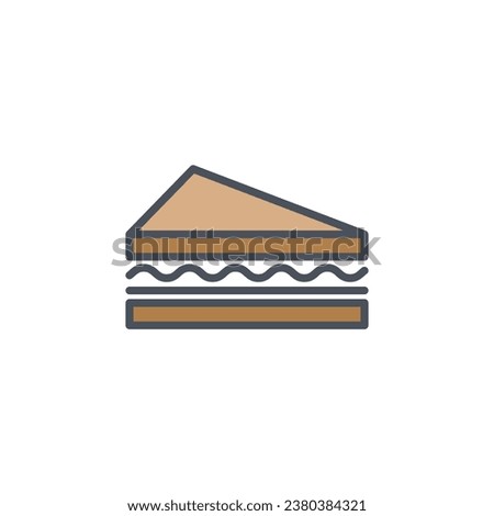 Vector sign of the sandwich symbol isolated on a white background. icon color editable.