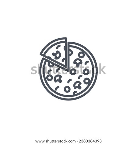 Vector sign of the pizza symbol isolated on a white background. icon color editable.