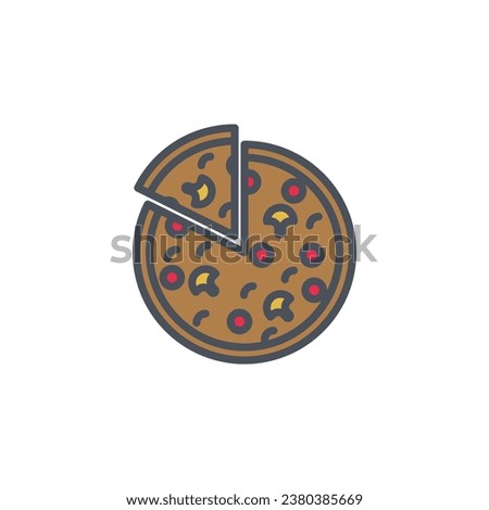 Vector sign of the pizza symbol isolated on a white background. icon color editable.