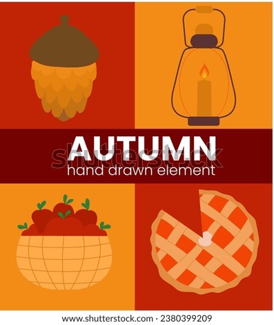 autumn hand drawn element vector illustration