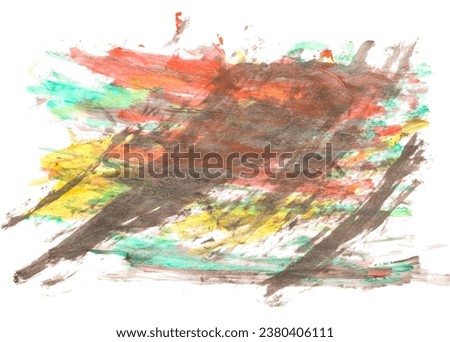 gray red and yellow watercolor splash and messy. Watercolor abstract background painting on white paper. copy space