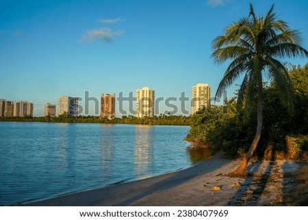 RIVIERA BEACH, FLORIDA - NOVEMBER 15, 2022: Luxury condominiums at Singer Island, Florida (view from Intracoastal). Singer Island an oceanfront neighborhood part of the city of Riviera Beach Royalty-Free Stock Photo #2380407969