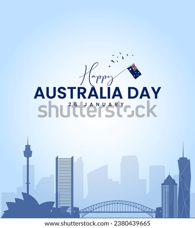 Happy Australia Day. Australia day creative design for social media post. Australia day ads design. Royalty-Free Stock Photo #2380439665