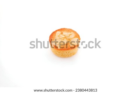 delicious almond financier  pastries on white background 