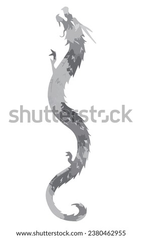 Illustration material of gray dragon silhouette