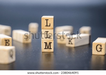 LLM Large Language Model on Cubes Royalty-Free Stock Photo #2380464091