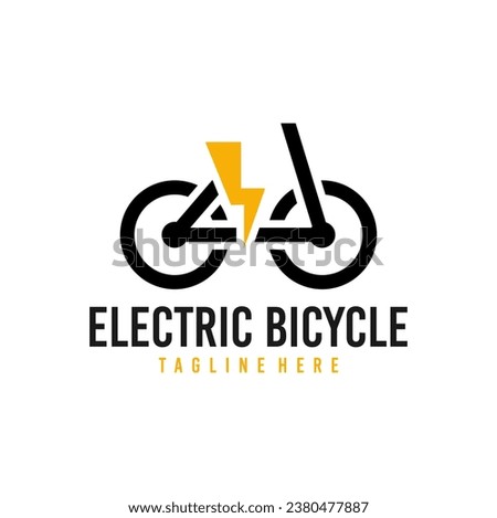 Electric Bicycle logo concept icon vector. Simple design modern electric bike tecnology vector.