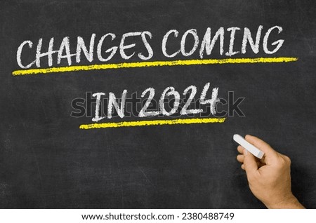 Changes Coming in 2024 written on a blackboard Royalty-Free Stock Photo #2380488749