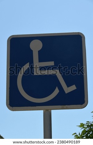 Traffic sign: "Parking only for disabled people", Alicante Province, Costa Blanca, Spain