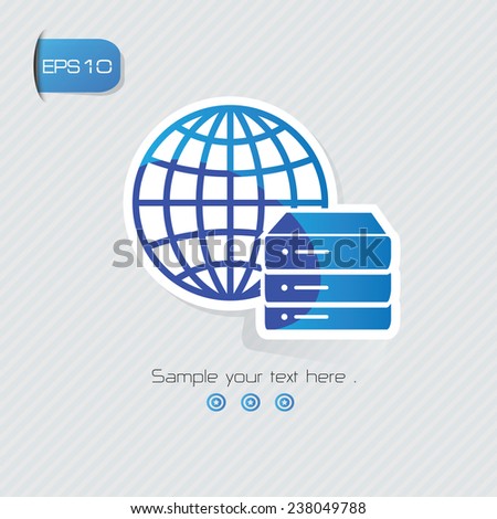 Database symbol,sticker design,blue version,clean vector
