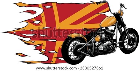 Vector illustration of color motorcycle