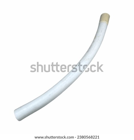 bent pipe as a connection from the big hopper to the straight pipe Royalty-Free Stock Photo #2380568221