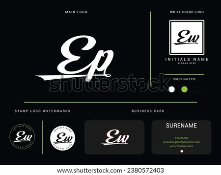 ep, ep letter logo, signature ep luxury logo icon vector for finance or business Royalty-Free Stock Photo #2380572403