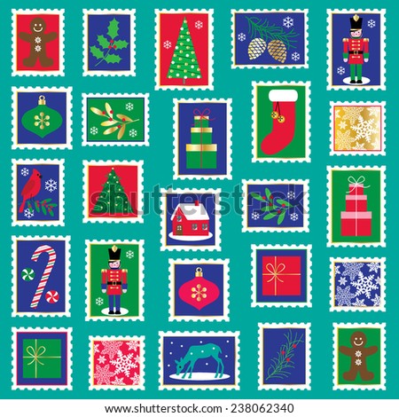 Christmas stamp clip art